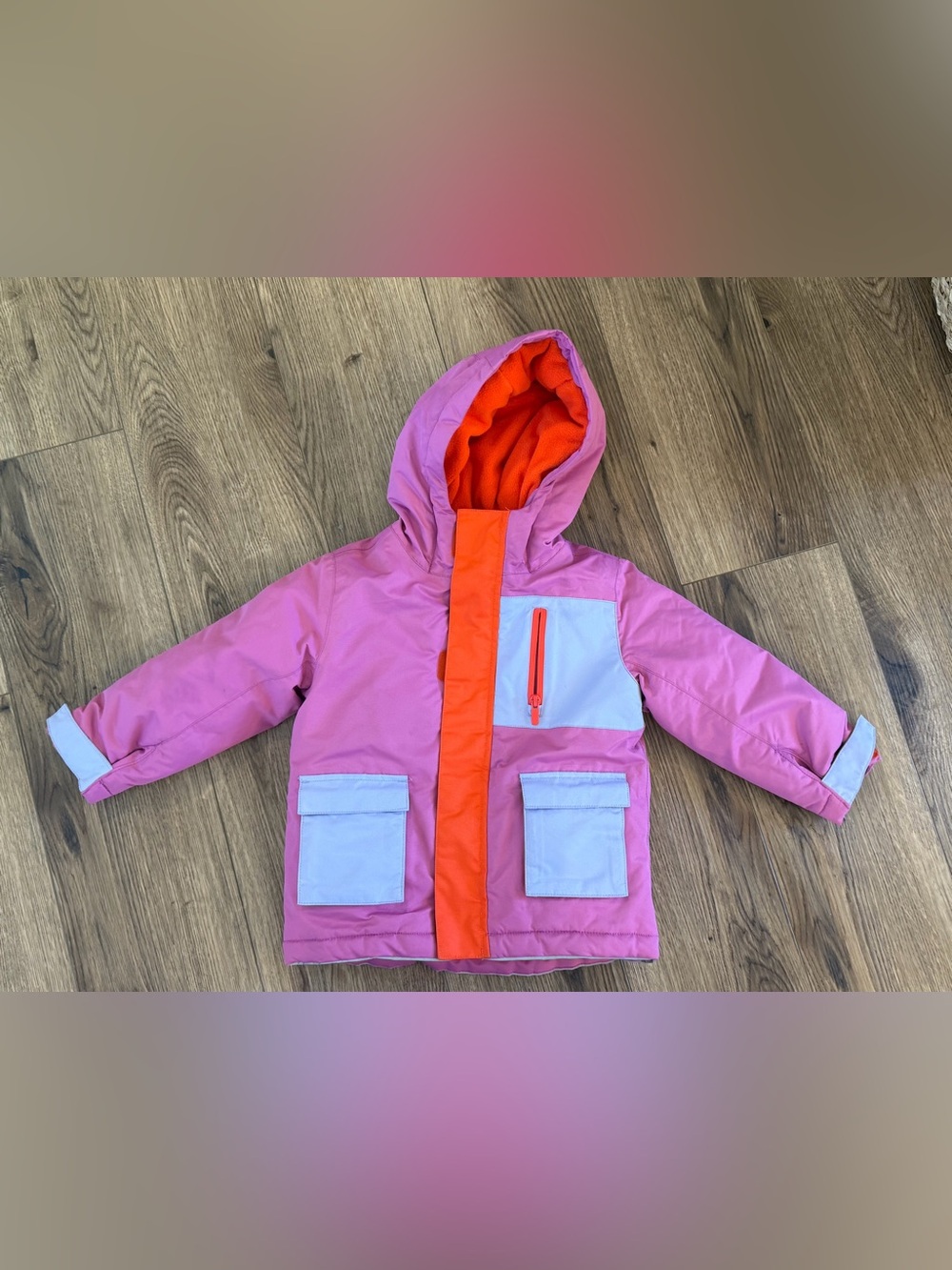 LIKE NEW Hanna Andersson Kids' sz 3T color block Snow Jacket water proof winter